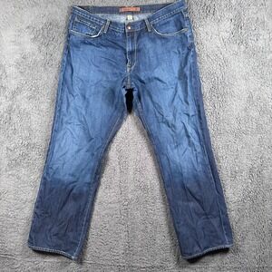 Agave Denim Waterman Relaxed Straight Jeans Mens 40 (38x32)‎ Dark Wash Made USA
